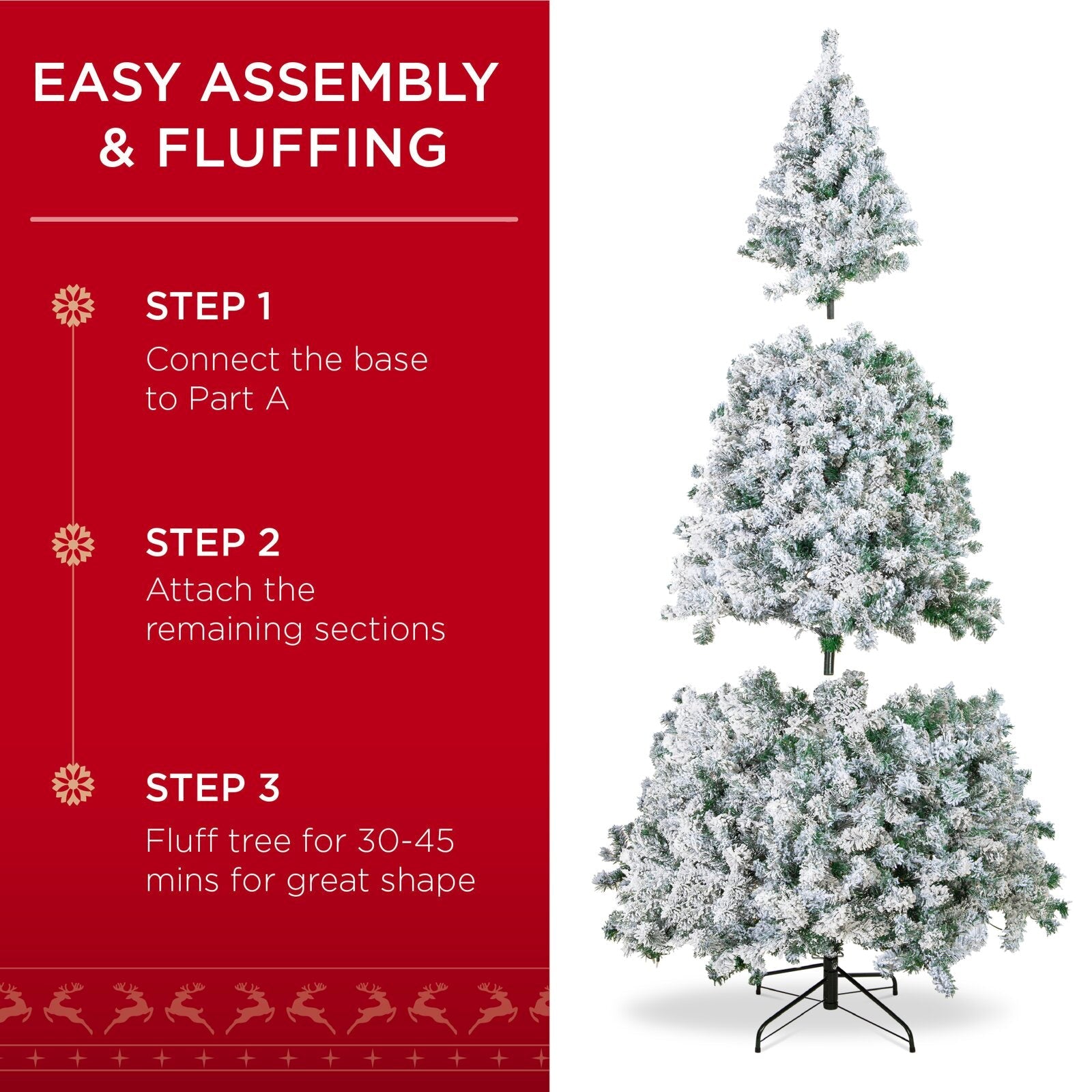 Pre-Lit Snow Flocked Artificial Christmas with Clear/White Lights
