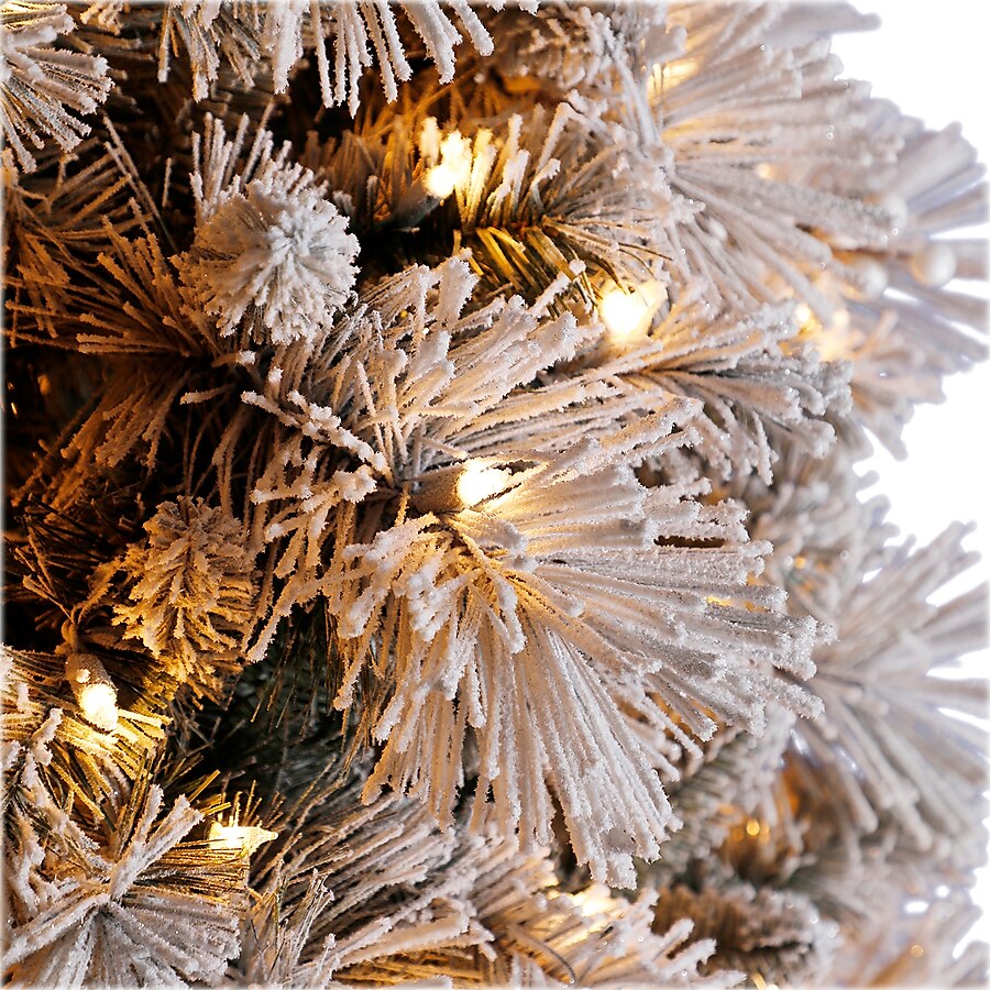 Pre-Lit Snow Flocked Artificial Christmas with Clear/White Lights