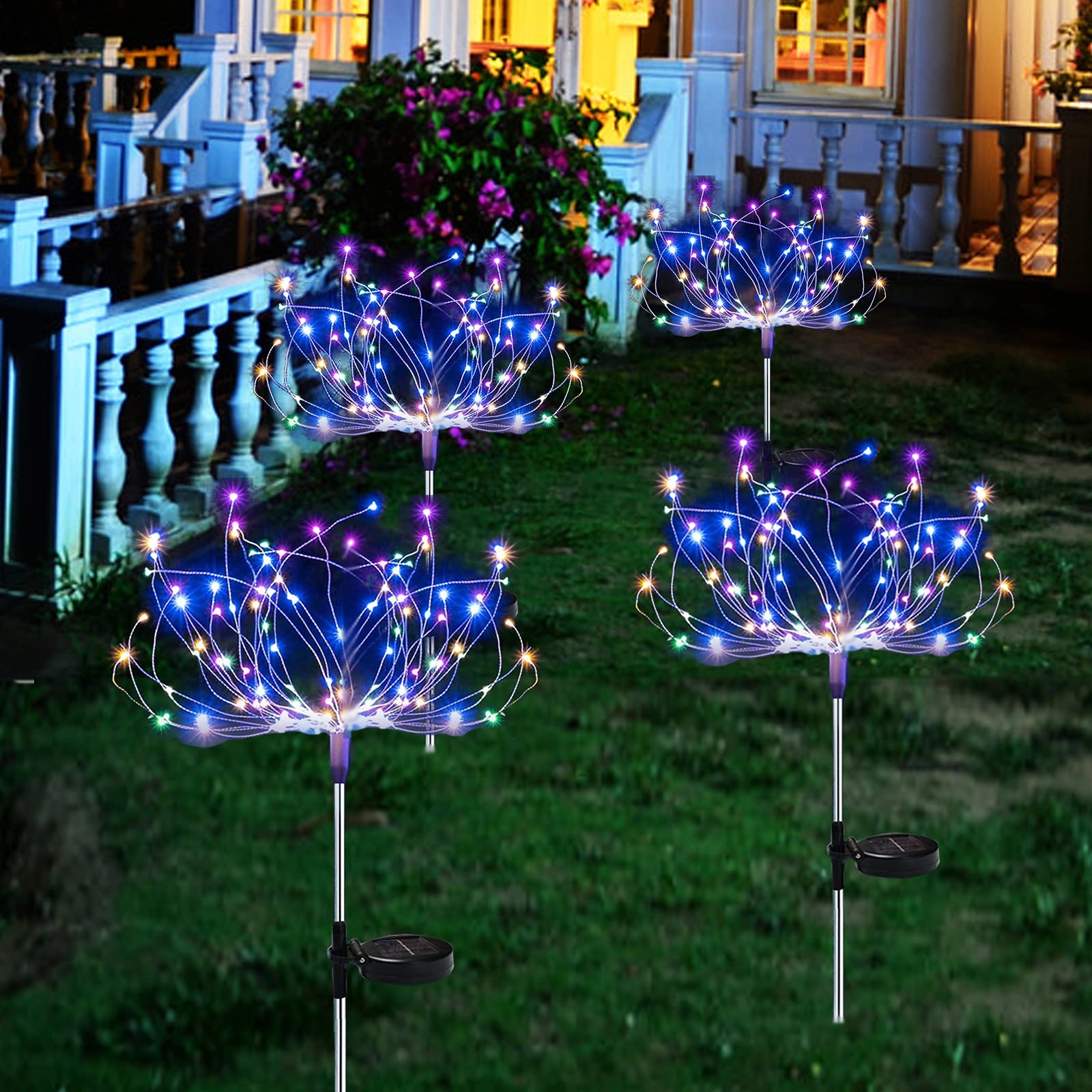 2 Modes 150 LED Solar Powered Firework Light Waterproof DIY Outdoor Decoration