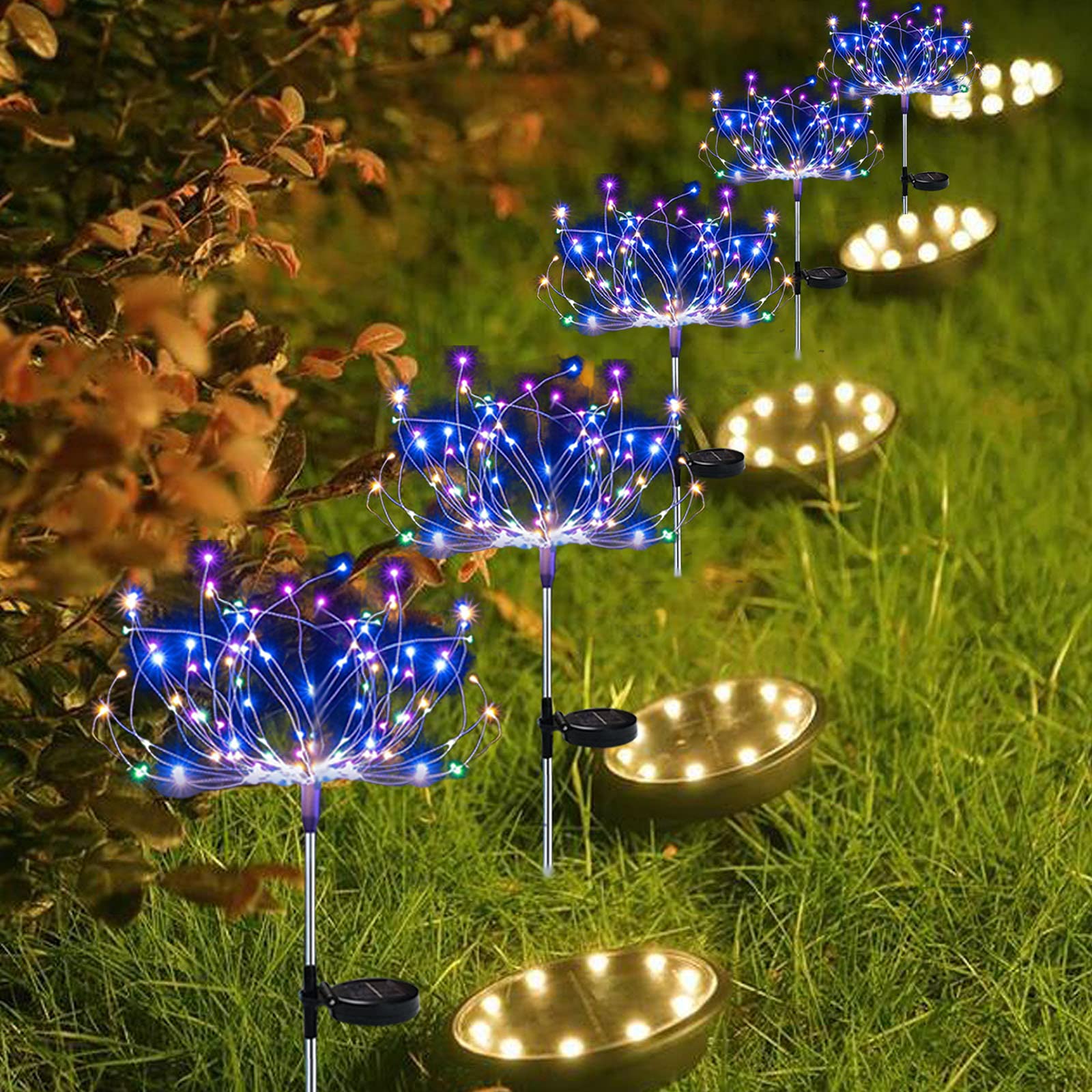 2 Modes 150 LED Solar Powered Firework Light Waterproof DIY Outdoor Decoration
