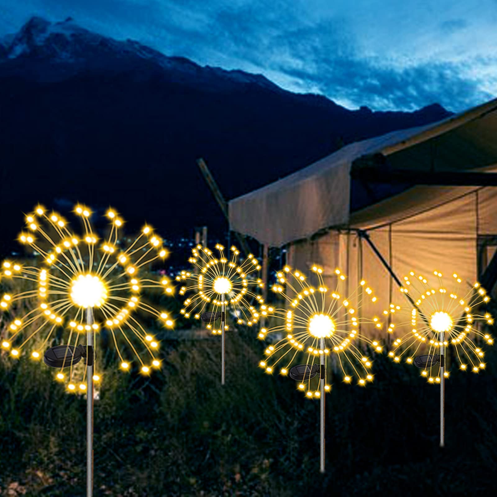 2 Modes 150 LED Solar Powered Firework Light Waterproof DIY Outdoor Decoration