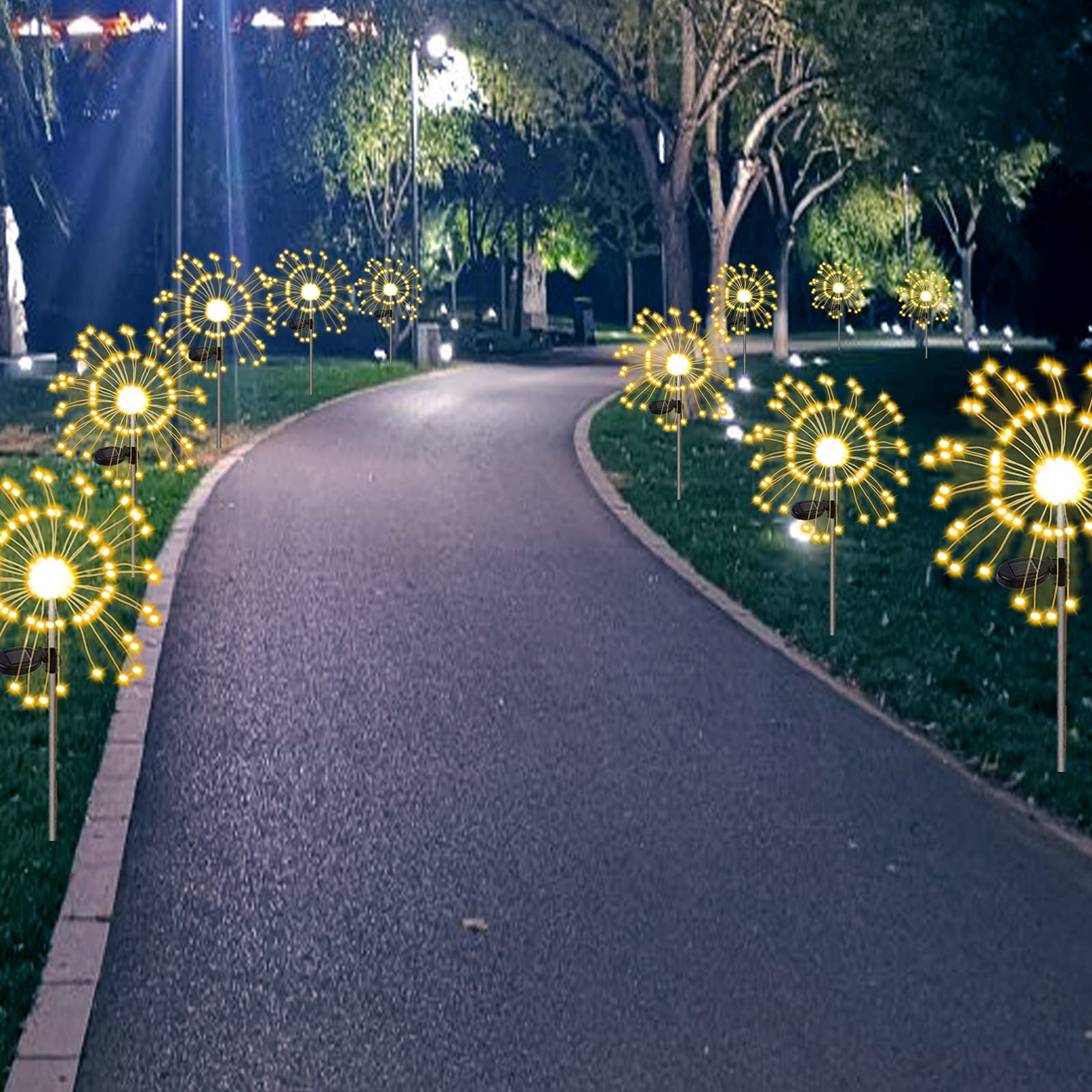 2 Modes 150 LED Solar Powered Firework Light Waterproof DIY Outdoor Decoration
