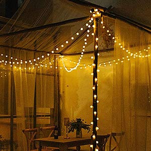 Brightown Solar String Lights Outdoor Crystal Globe Lights with 8 Lighting Modes