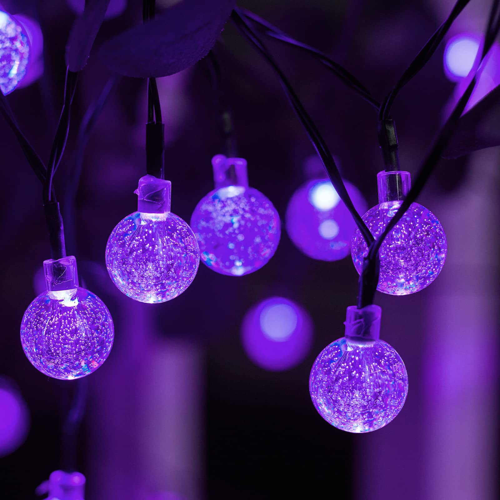 Brightown Solar String Lights Outdoor Crystal Globe Lights with 8 Lighting Modes