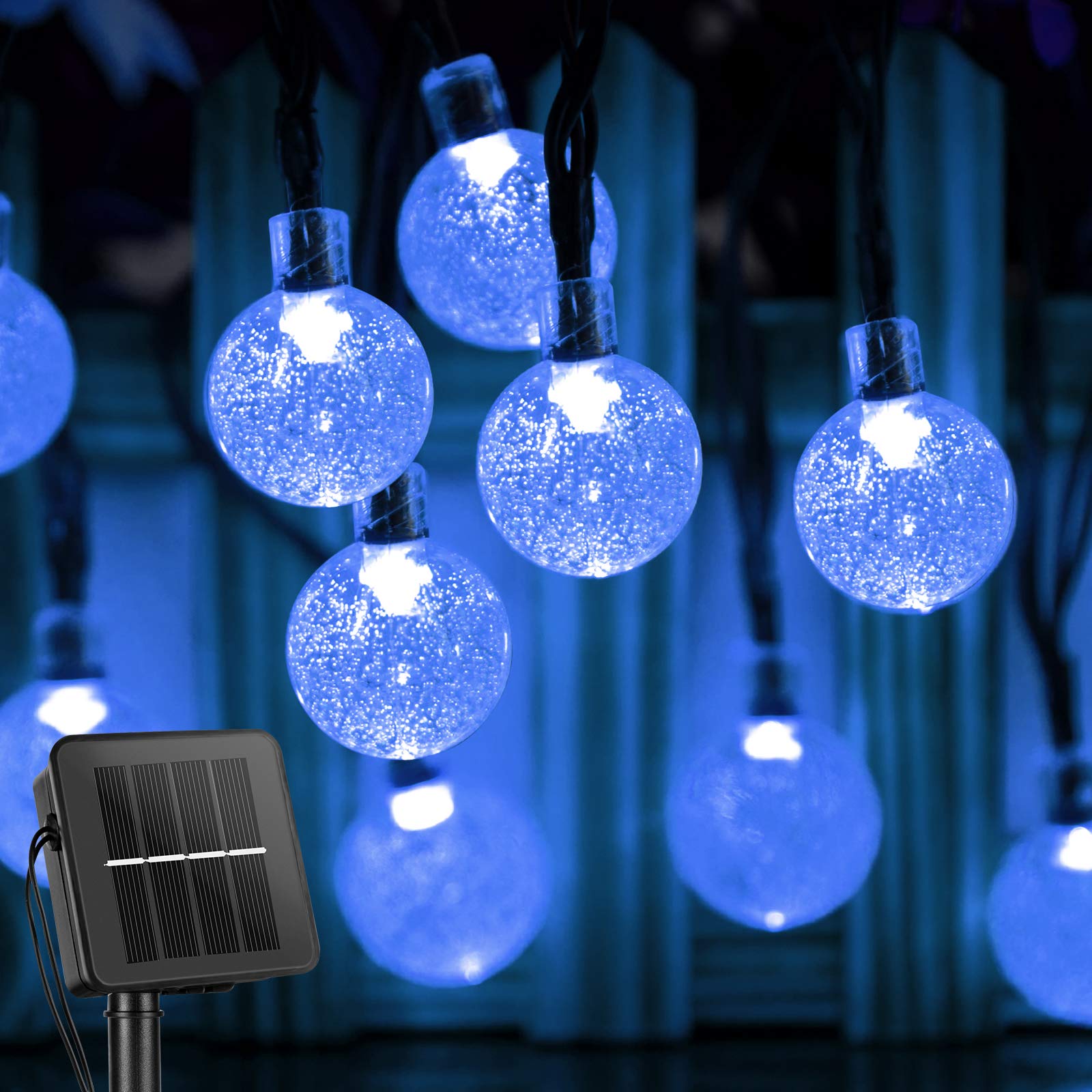 Brightown Solar String Lights Outdoor Crystal Globe Lights with 8 Lighting Modes