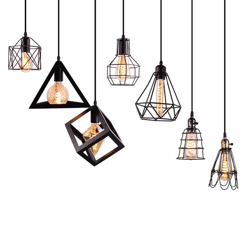 Black Pendant Light Creative Minimalist Style Hanging Lamp