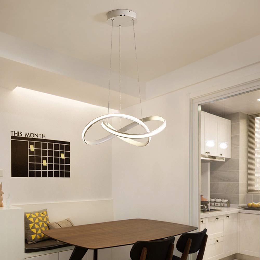 Modern Minimalist Dimmable Acrylic White Chandelier for Bedroom Living Room