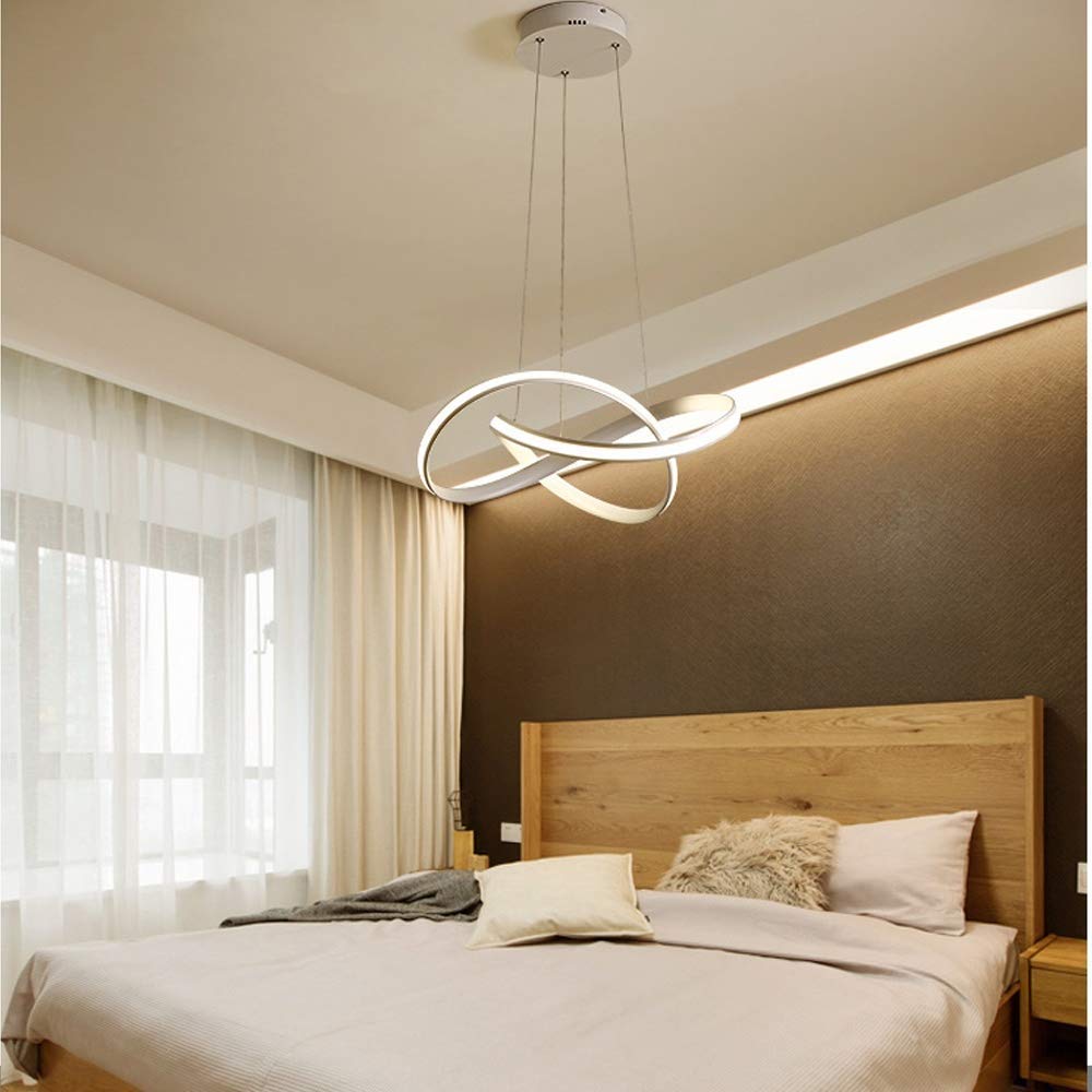 Modern Minimalist Dimmable Acrylic White Chandelier for Bedroom Living Room