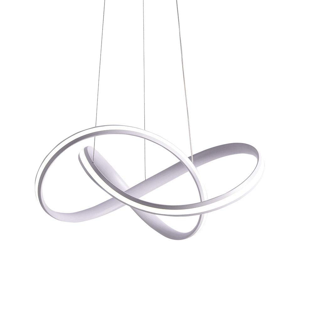 Modern Minimalist Dimmable Acrylic White Chandelier for Bedroom Living Room