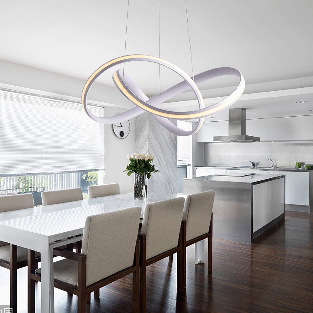 Modern Minimalist Dimmable Acrylic White Chandelier for Bedroom Living Room