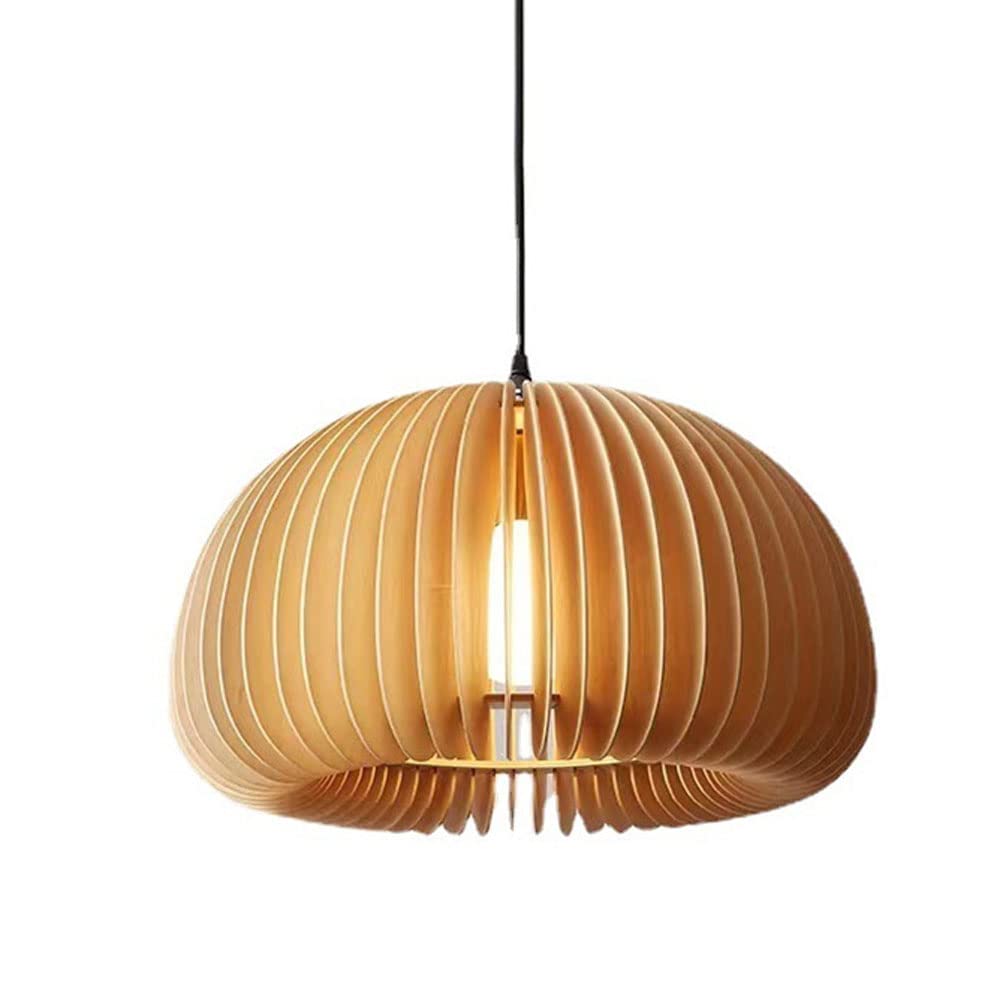 Farmhouse Chandelier Wooden Pumpkin Lamp Rustic Small Pendant Light
