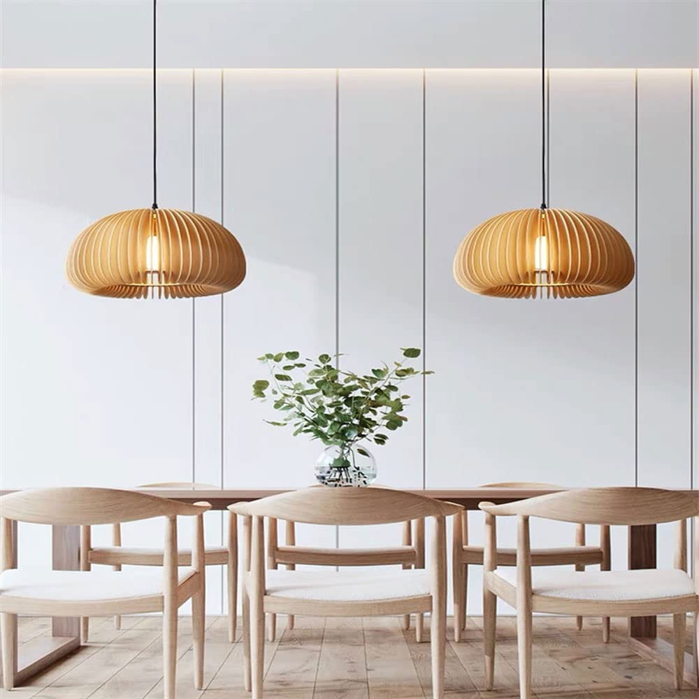 Farmhouse Chandelier Wooden Pumpkin Lamp Rustic Small Pendant Light