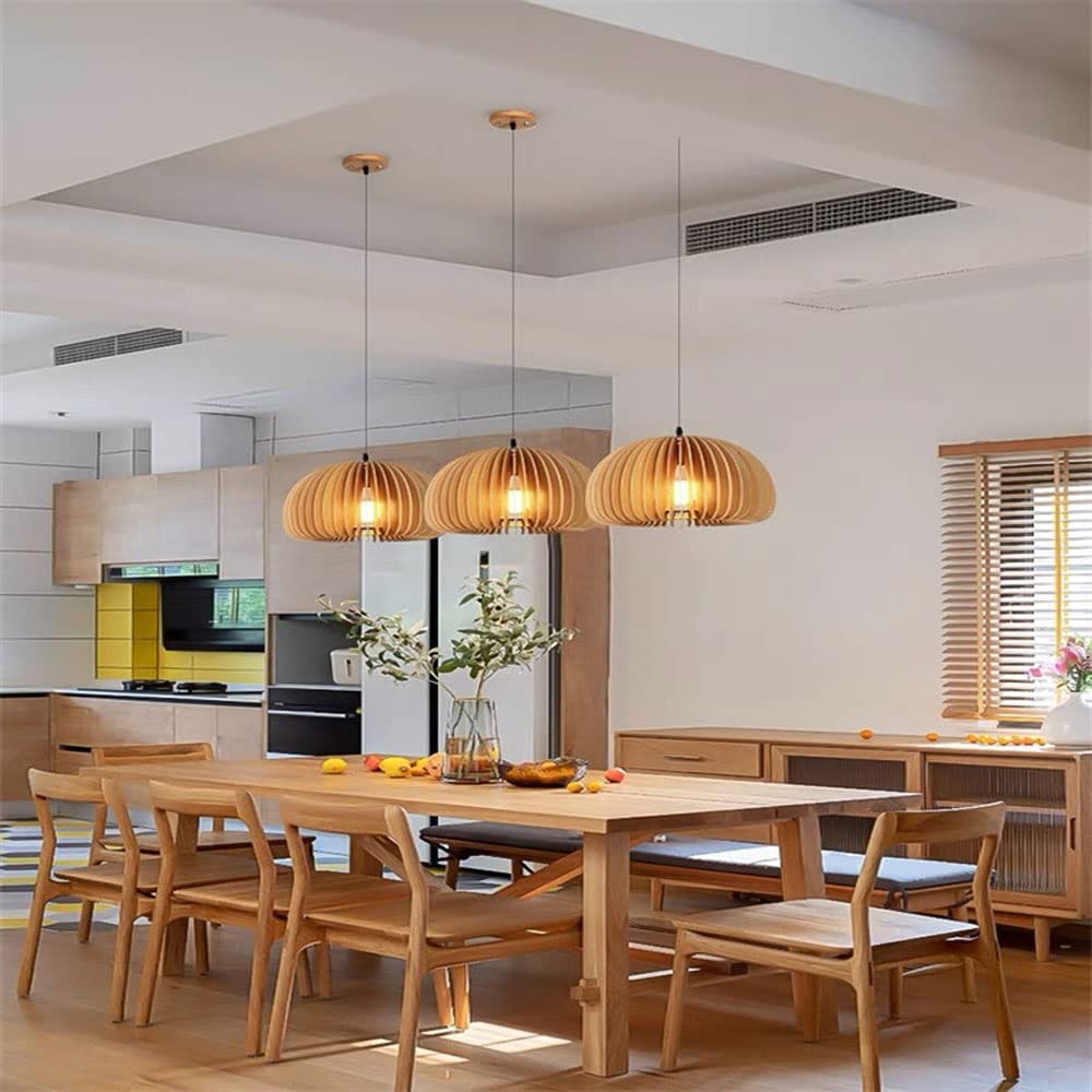 Farmhouse Chandelier Wooden Pumpkin Lamp Rustic Small Pendant Light