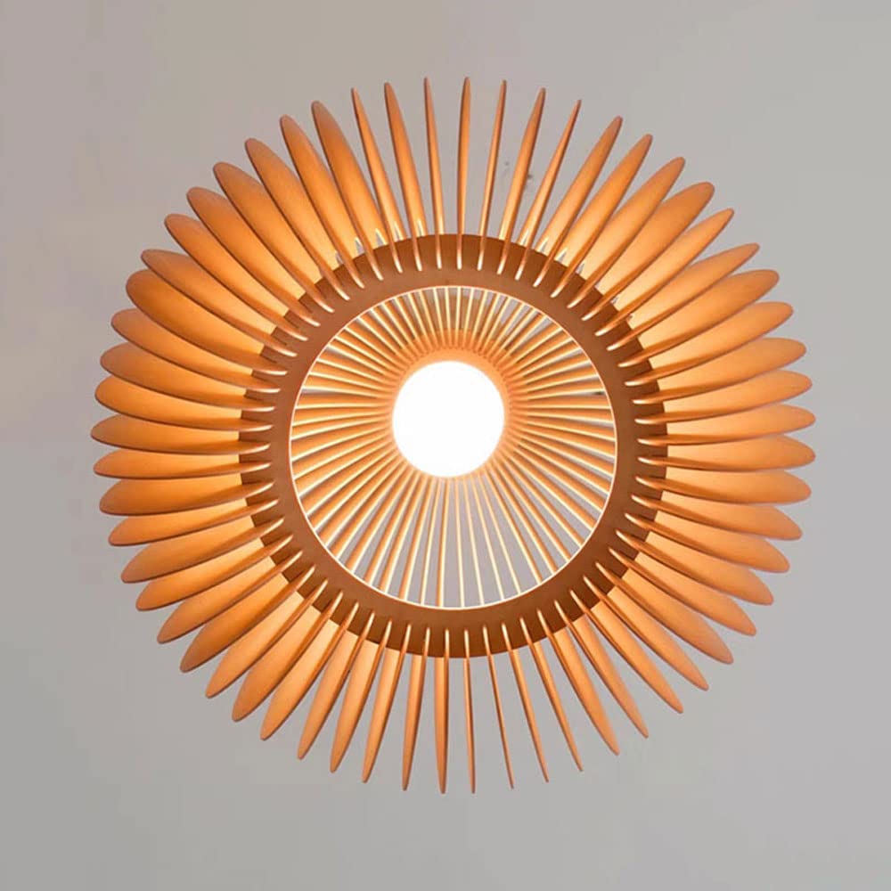Farmhouse Chandelier Wooden Pumpkin Lamp Rustic Small Pendant Light
