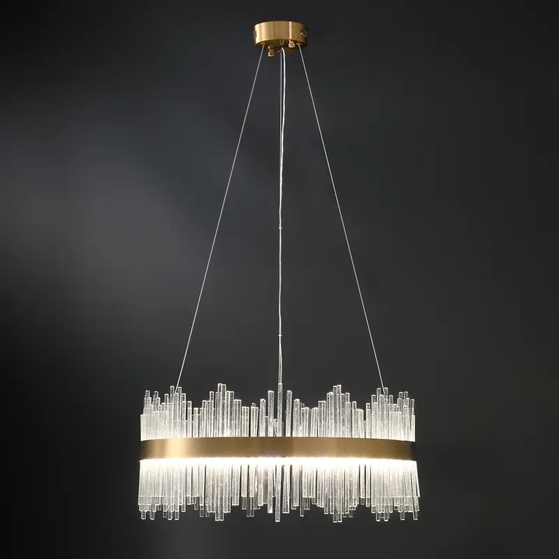 Modern Minimalist Round Lamp Luxury Crystal Chandelier Decorative Hanging Light
