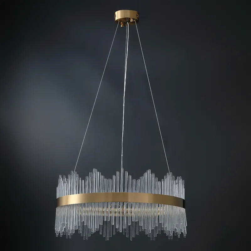 Modern Minimalist Round Lamp Luxury Crystal Chandelier Decorative Hanging Light