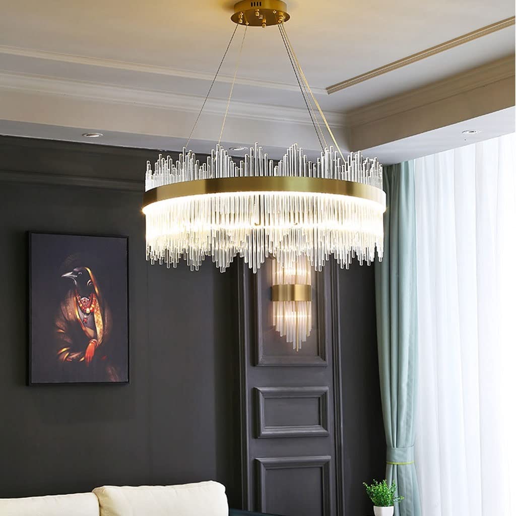 Modern Minimalist Round Lamp Luxury Crystal Chandelier Decorative Hanging Light