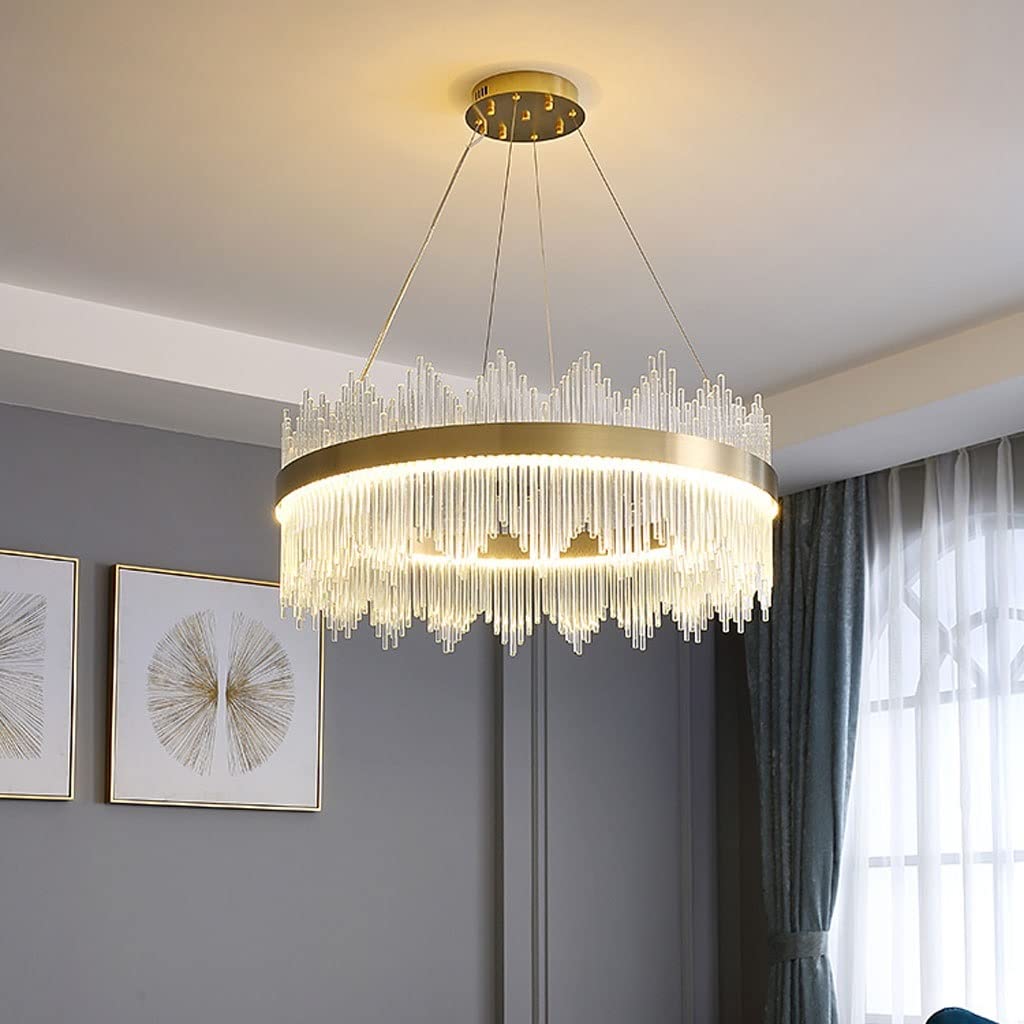 Modern Minimalist Round Lamp Luxury Crystal Chandelier Decorative Hanging Light