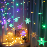 Load image into Gallery viewer, LED Snowflake Curtain String Lights Plug-in Curtain Lights with 8 Modes Decoration