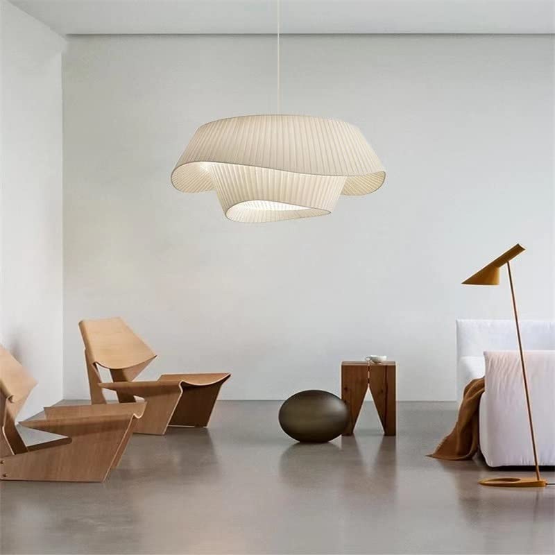 Milk White Chandelier Silk Satin Led Bedroom Decor Home Pendant Lights