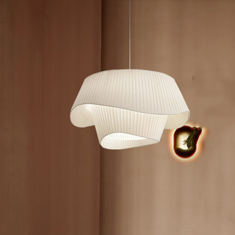 Milk White Chandelier Silk Satin Led Bedroom Decor Home Pendant Lights