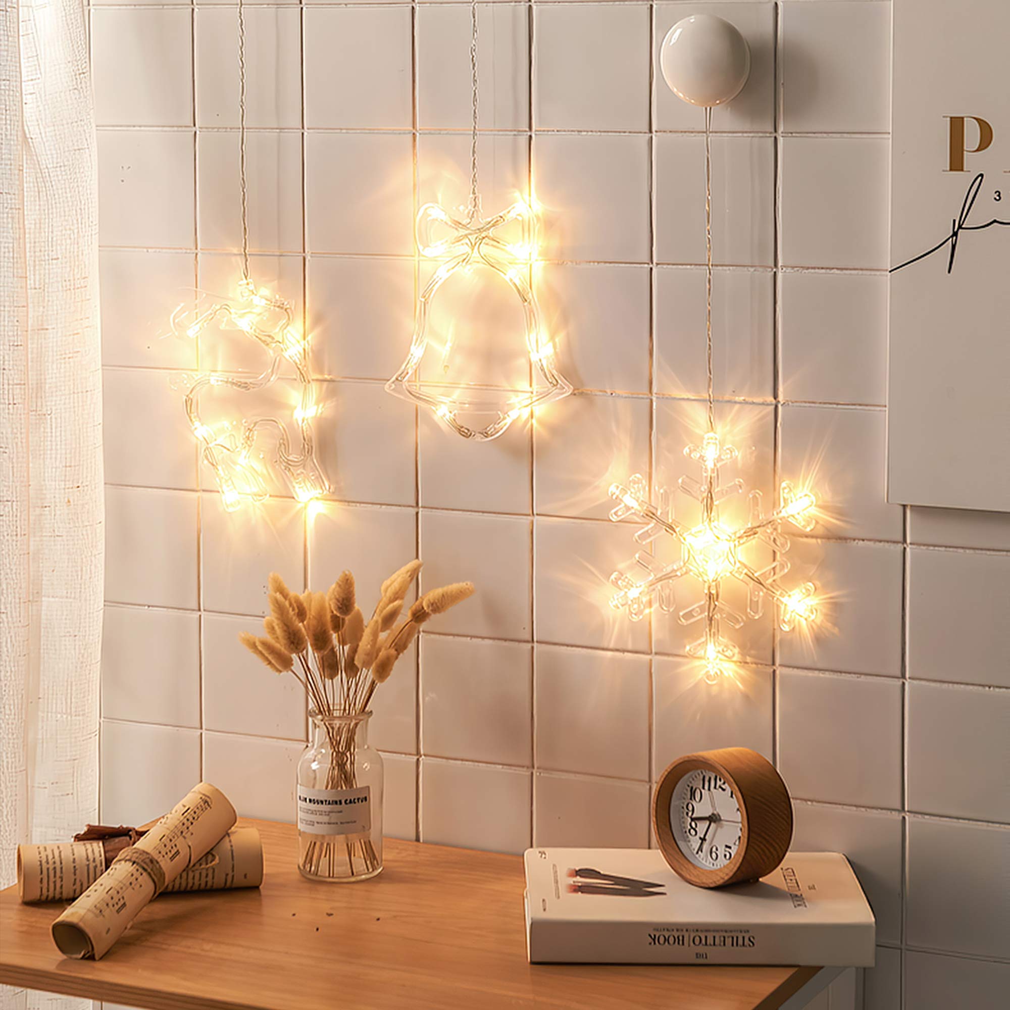 3D Christmas Decoration Window Hanging Lights with Suction Cup
