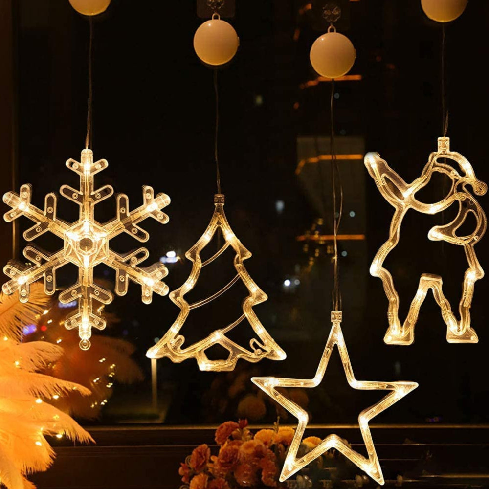 3D Christmas Decoration Window Hanging Lights with Suction Cup