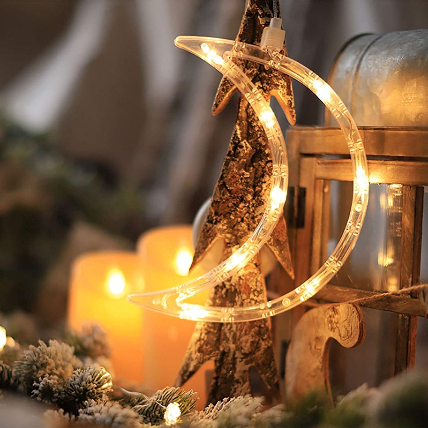 3D Christmas Decoration Window Hanging Lights with Suction Cup