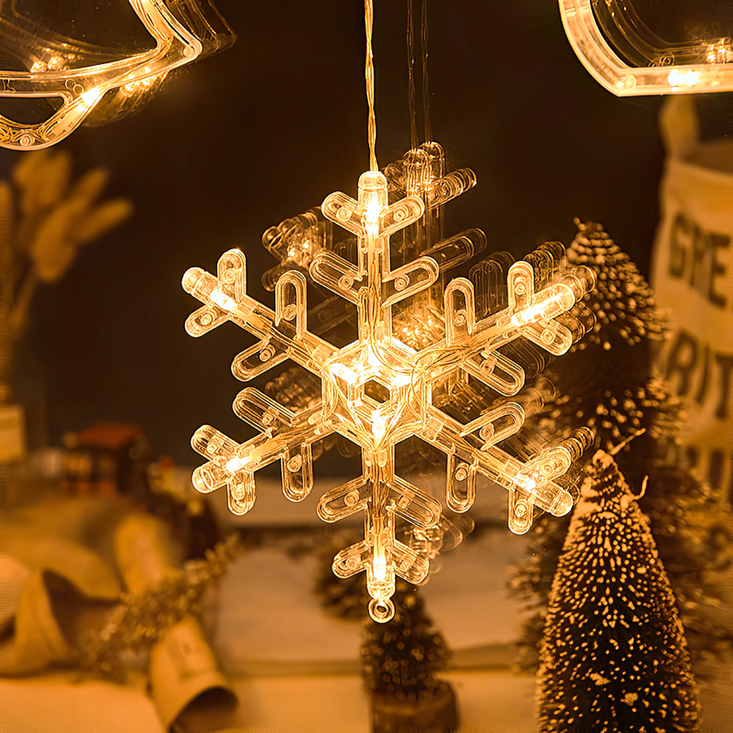 3D Christmas Decoration Window Hanging Lights with Suction Cup