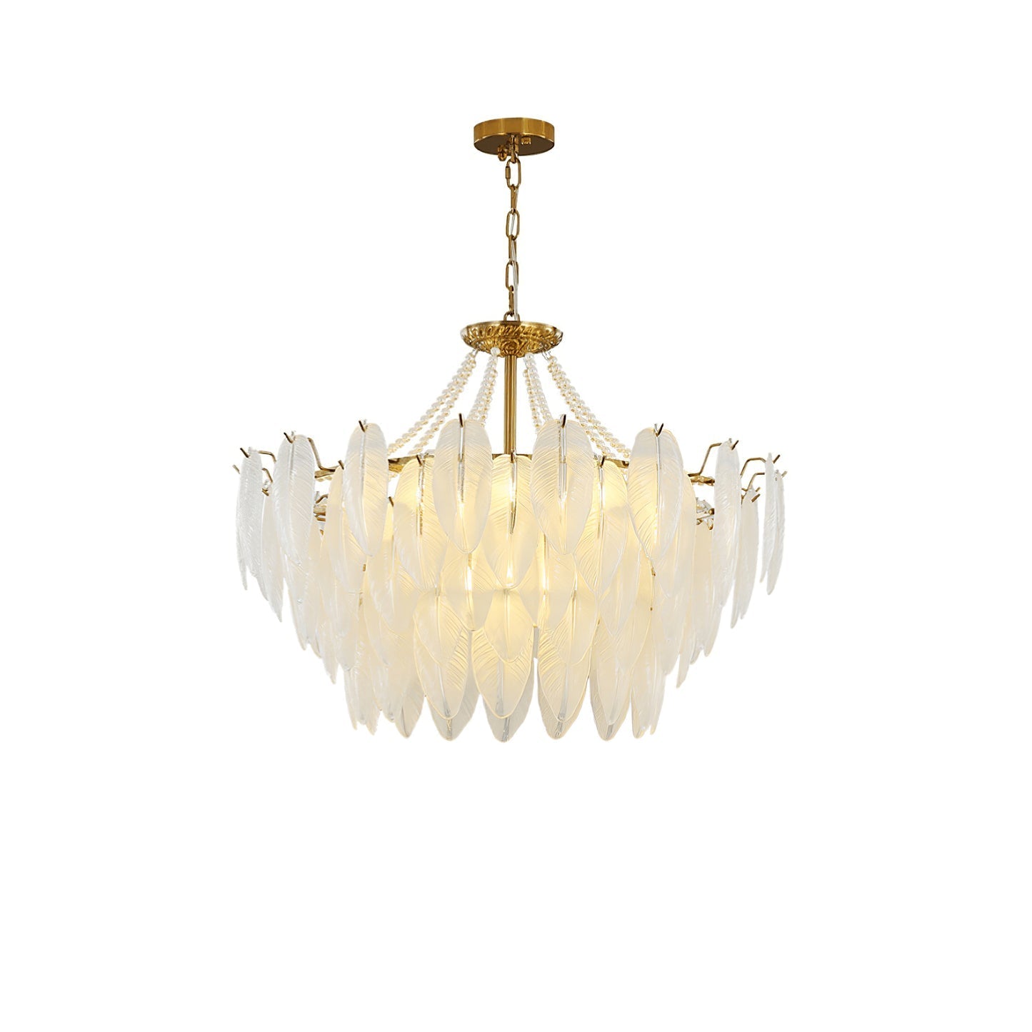 Luxury Modern Minimalist Living Room Shade Feather Chandelier