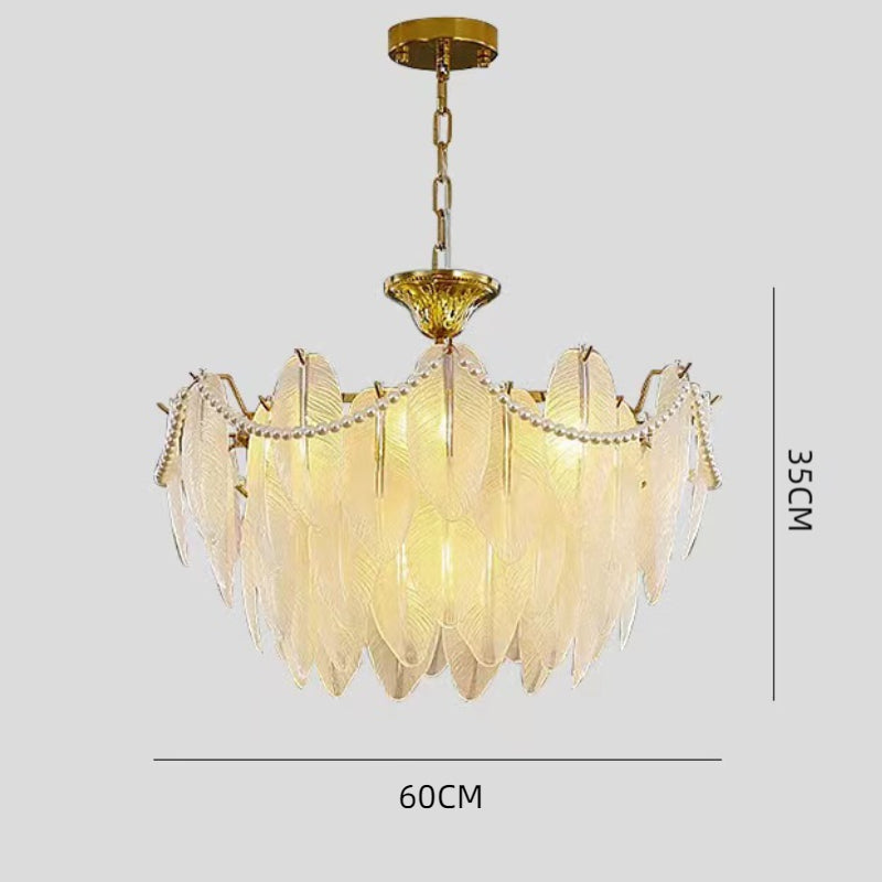 Luxury Modern Minimalist Living Room Shade Feather Chandelier