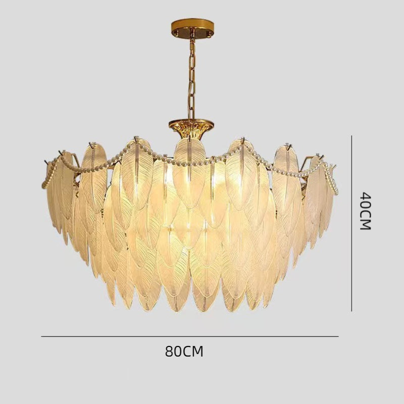 Luxury Modern Minimalist Living Room Shade Feather Chandelier