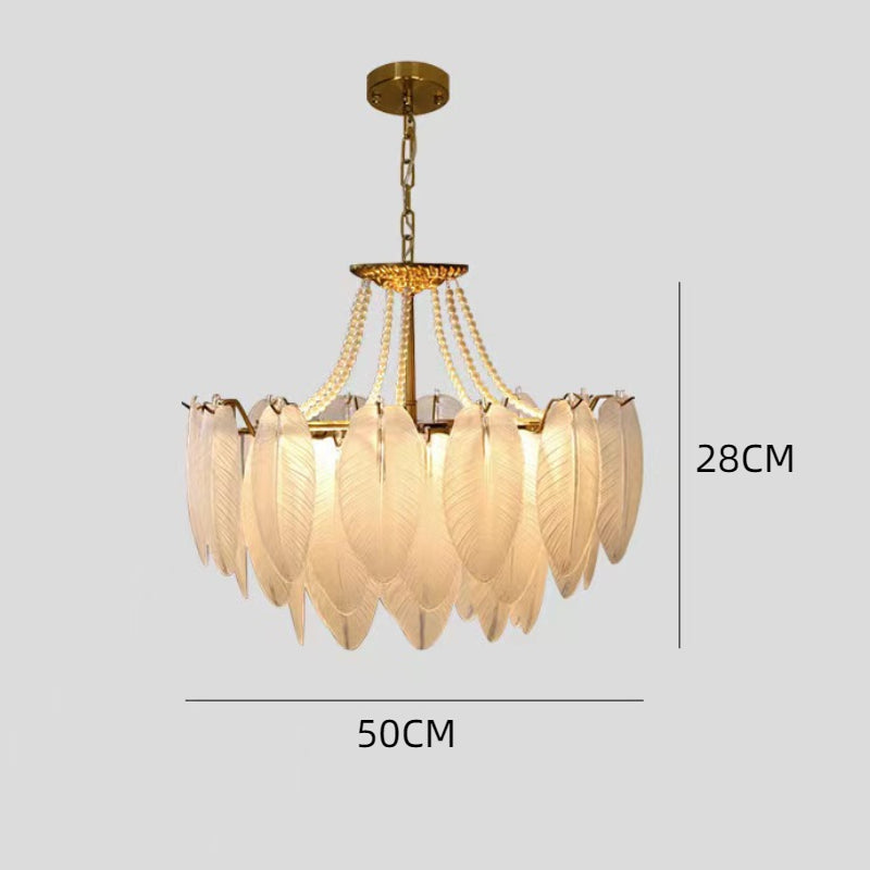 Luxury Modern Minimalist Living Room Shade Feather Chandelier