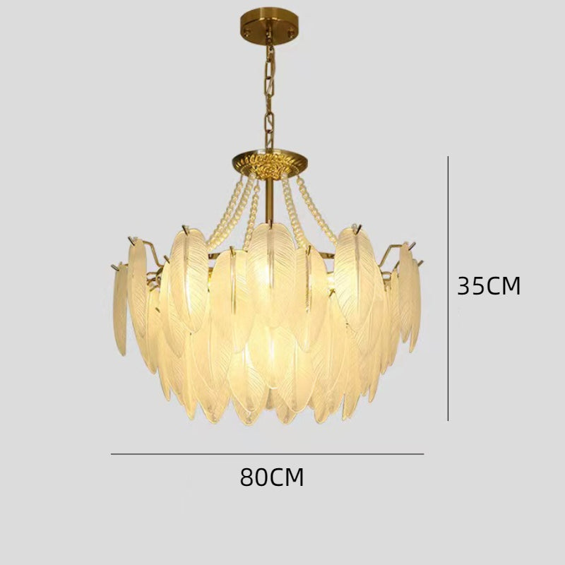 Luxury Modern Minimalist Living Room Shade Feather Chandelier