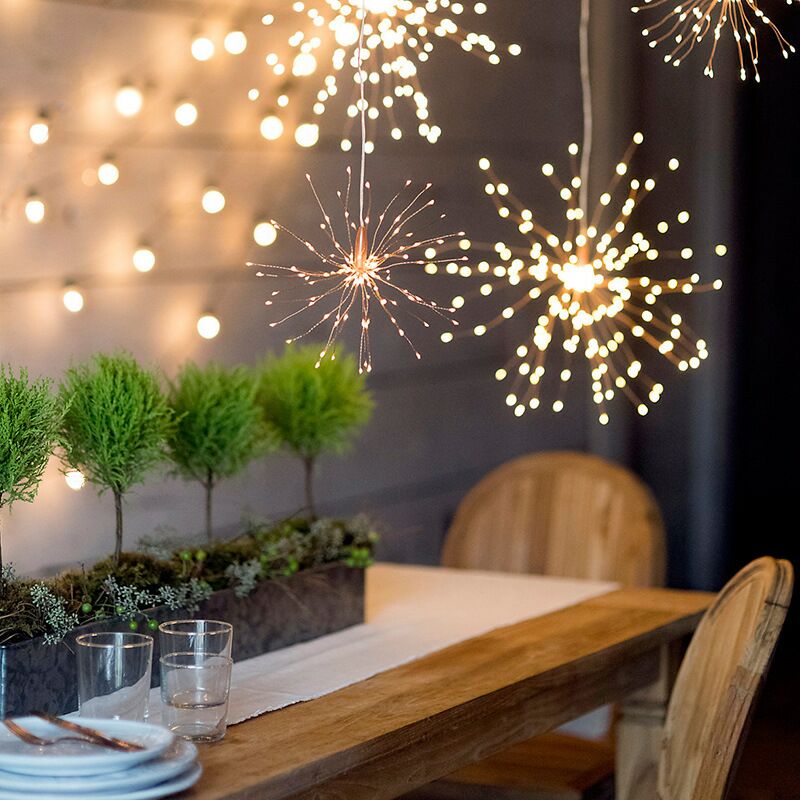 120 LEDs Plug-in 8 Mode Explosion Fireworks Led Copper Wire Fairy Lights