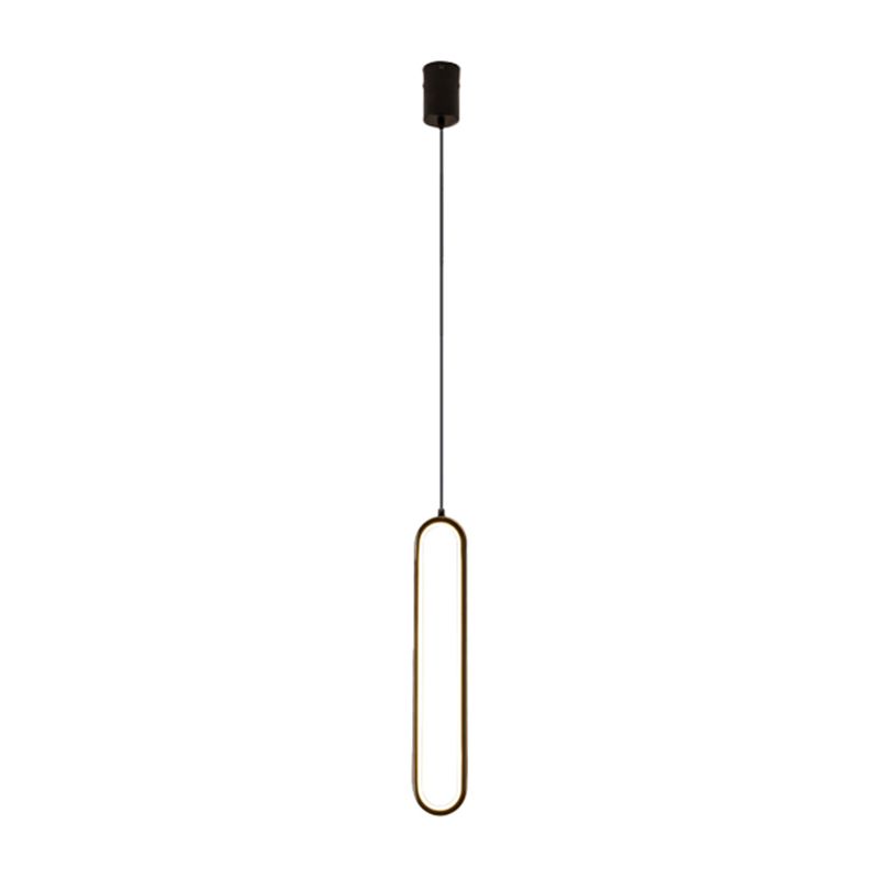 Oval Pendant Light Contemporary Style Metal Single Light Hanging Lamp