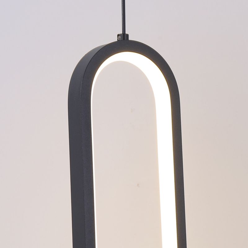 Oval Pendant Light Contemporary Style Metal Single Light Hanging Lamp