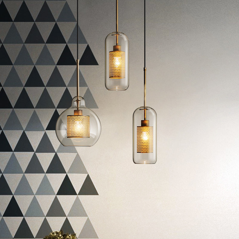 Modern Style 1 Light Globe Glass Pendant Light