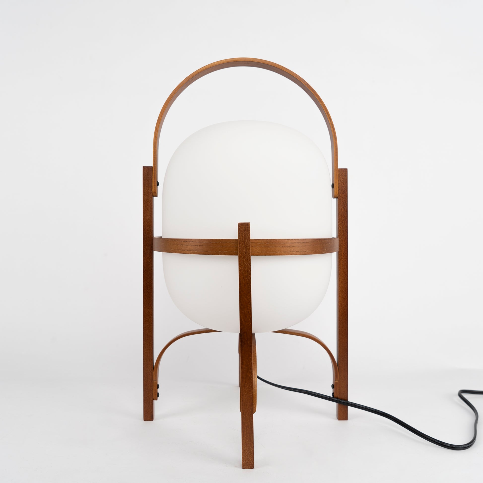 Japanese Natural Wood Base Glass Table lamp