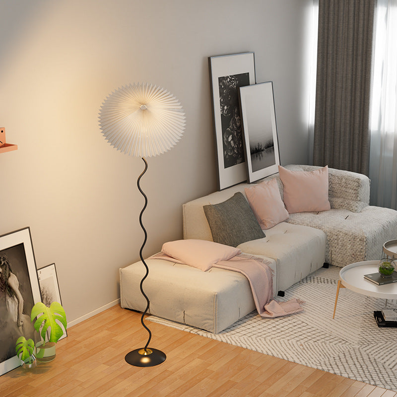 Nordic Pleated Umbrella Floor Lamp Led lights