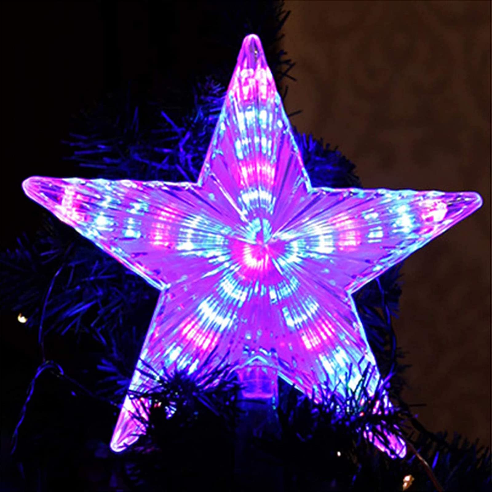 Christmas Tree Toppers Flash LED Star Decoration Light
