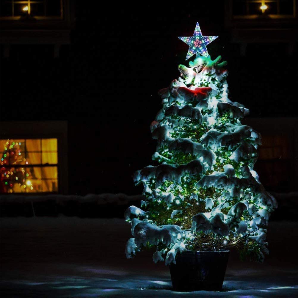 Christmas Tree Toppers Flash LED Star Decoration Light