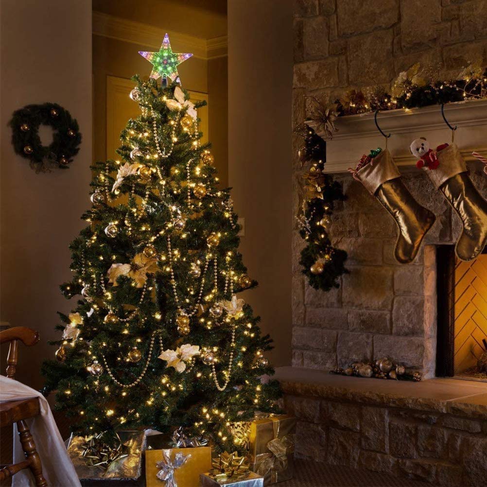 Christmas Tree Toppers Flash LED Star Decoration Light