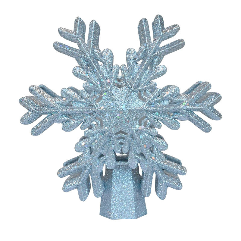 Christmas Tree Xmas Topper Lighted Snowflake LED Rotating Lamp