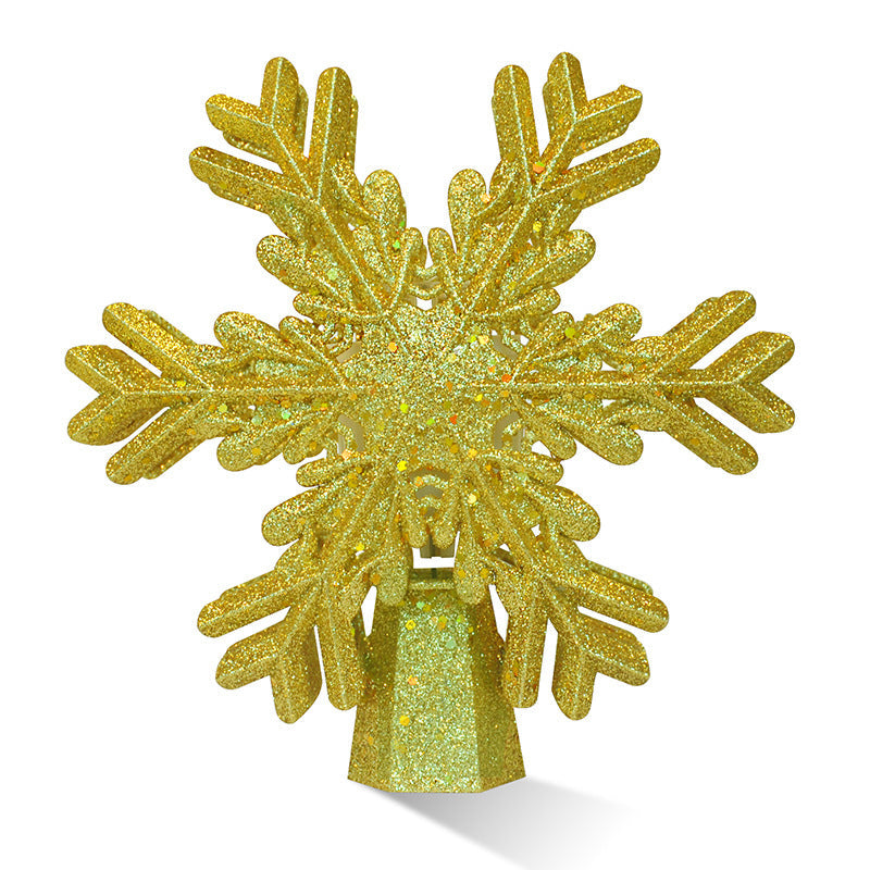Christmas Tree Xmas Topper Lighted Snowflake LED Rotating Lamp