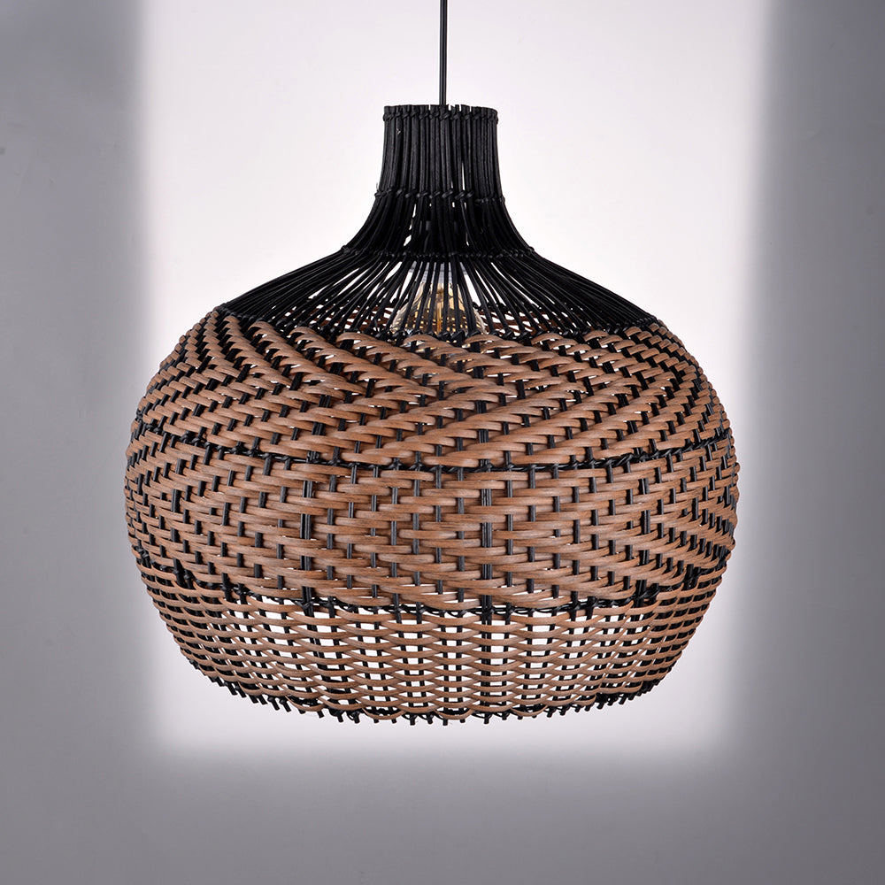 Minimalism Rattan Ceiling Light Fixture Woven Pendant Lampshade