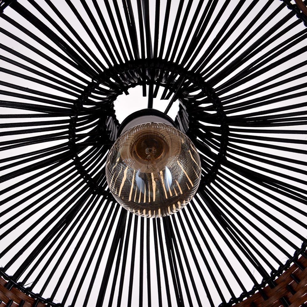 Minimalism Rattan Ceiling Light Fixture Woven Pendant Lampshade