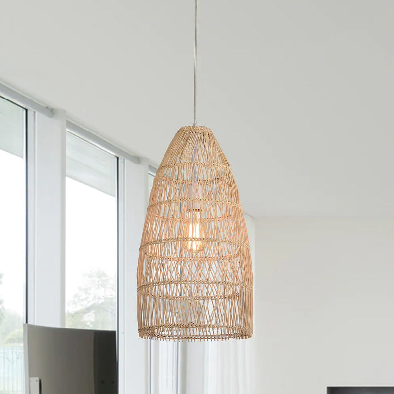 Natural Rattan Single Bell Pendant Lights