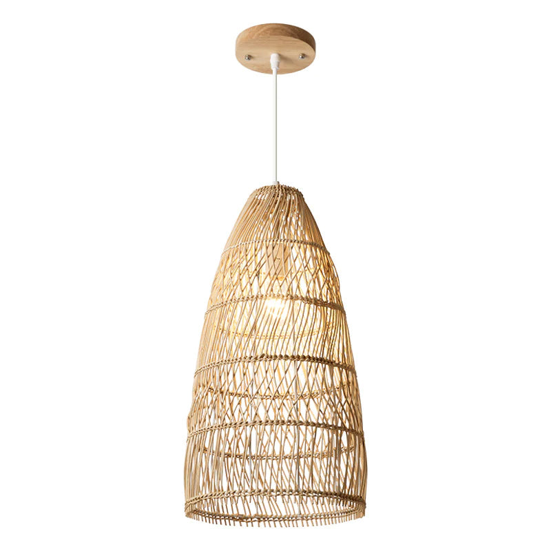 Natural Rattan Single Bell Pendant Lights