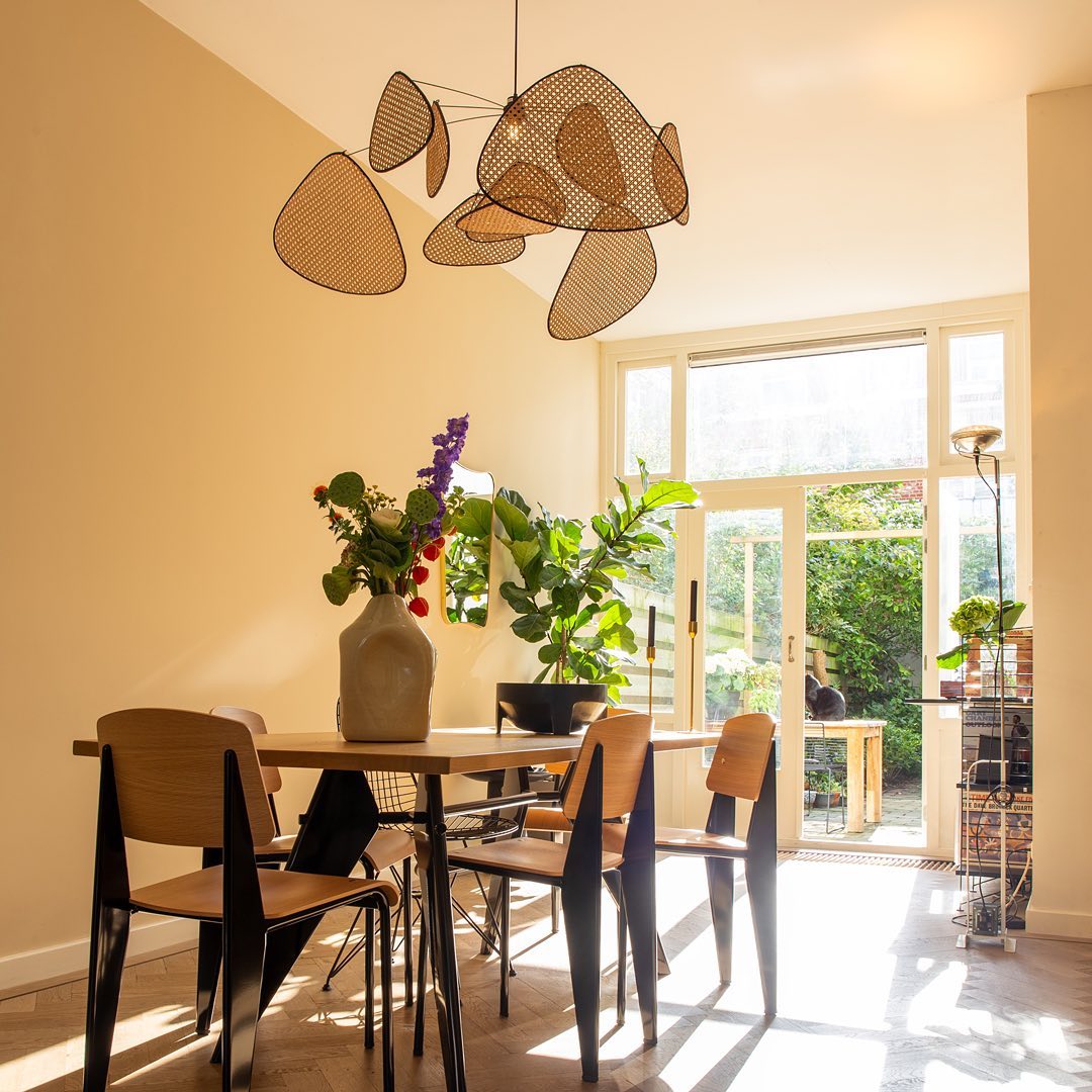 Retro Rattan Chandelier Handmade Pendant Lampshade